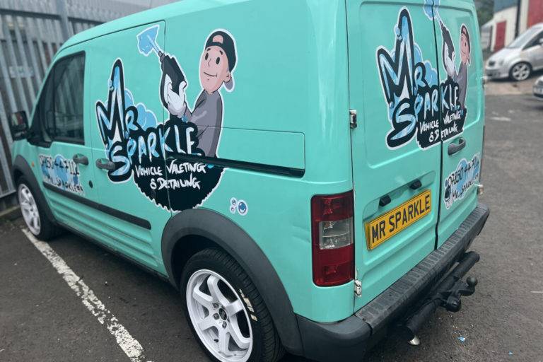 Sign written van